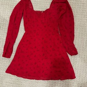 Hollister Red Floral Mini Dress